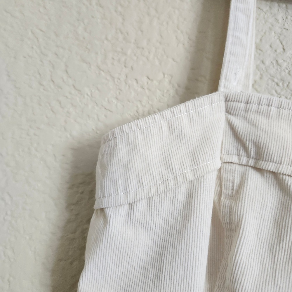 Abercrombie & Fitch 90's Size M‎ Corduroy Square Neck Mini Dress Beige Cream - Picture 5 of 16